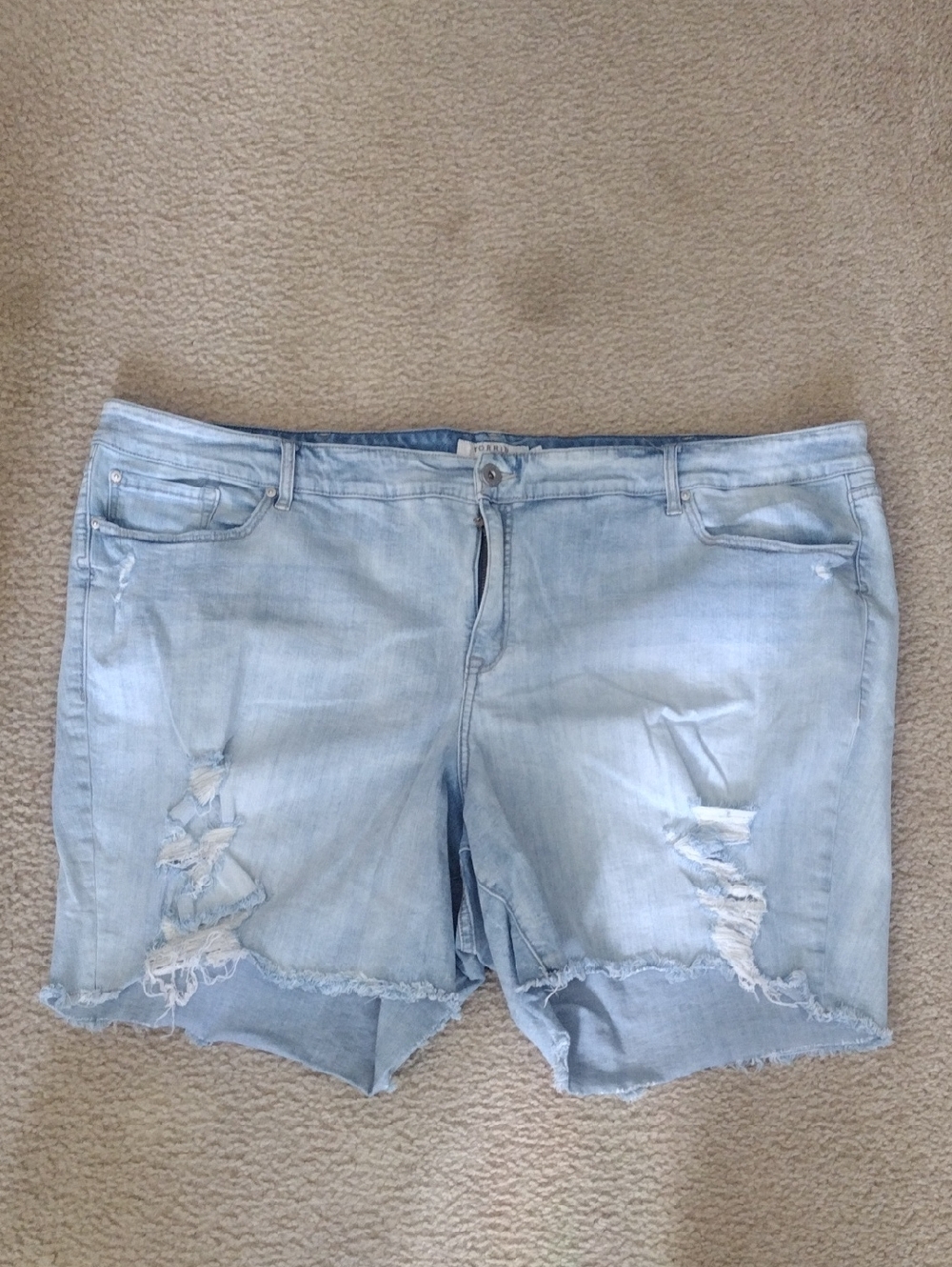Torrid Light Wash Distressed Denim Shorts - Women